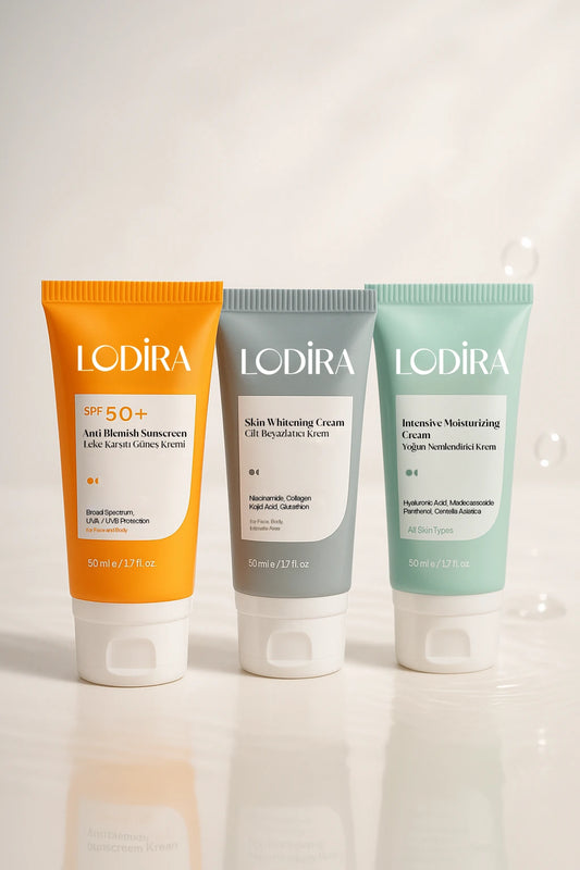 Güneş Koruması, Yatıştırıcı, Onarıcı, Nemlendirici, Cilt Tonu Eşitleyici Yüz Kremi Seti 3x50ml