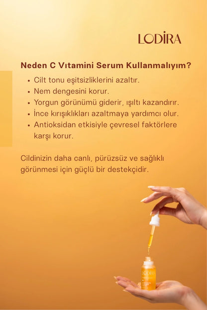 Ton Eşitleyici ve Aydınlatıcı Vitamin C Serum Ascorbic Asit, Ferulic Asit, Vitamin B5, Niacinamide 30 ml