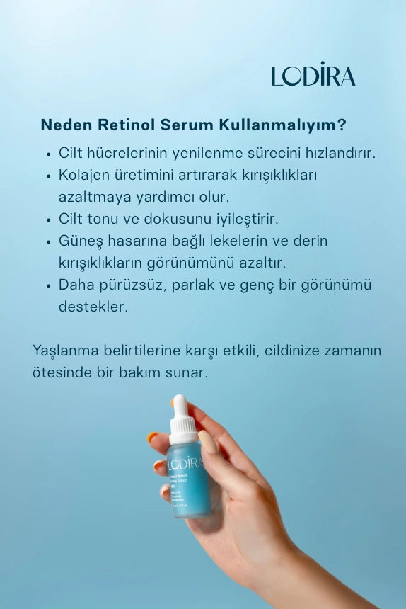 Kırışıklık ve Yaşlanma Karşıtı Bariyer Onarıcı Retinol Serum 30ml | (%1 Retinol + Ceramides)
