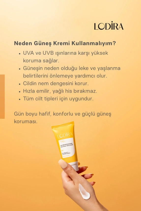 Leke Karşıtı, Glutatyonlu, Yüksek Korumalı Spf 50+ Güneş Kremi 50 ml